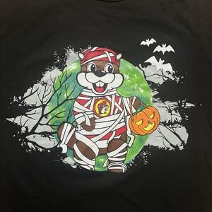 Buc-ees Halloween Boo Crew Glow In The Dark Beaver Black Tshirt‎ Small Adult